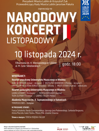 Narodowy Koncert Listopadowy w Filharmonii Wieniawskiego